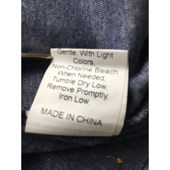 Tunic Dress Womens Small Blue Long Sleeve Elbow Patch Accent Buttons Soft Knit - Picture 12 of 12